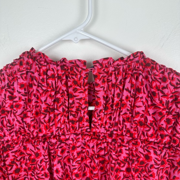 NWT Boden Yoke Ruffle Detail Puff Mocked Sleeve Jersey Mini Pink Dress Size 8 - Picture 10 of 13